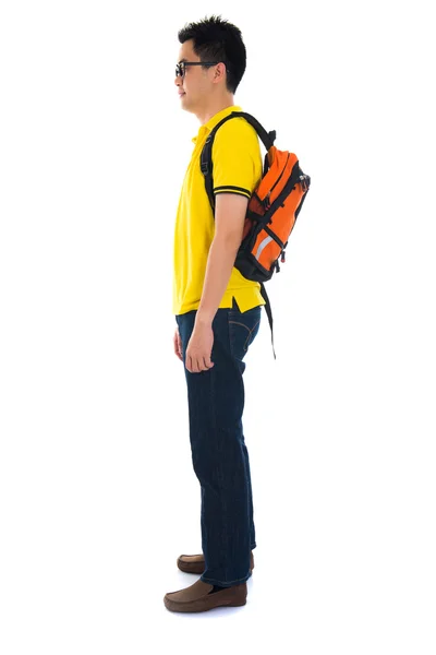 Asian college student with bag — Stock Photo, Image