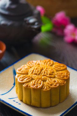 Çince Mooncake mid Sonbahar Festivali gıdalar.