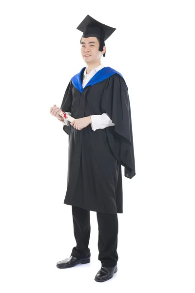 Asiático macho graduado completo longitud — Foto de Stock