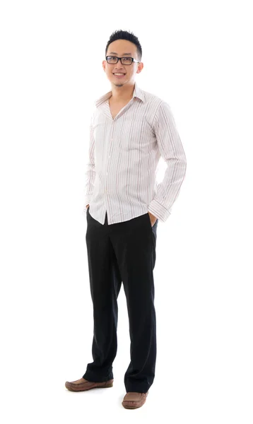 Tired messy happy asian business man Royalty Free Stock Photos