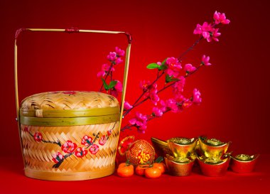 Çin yeni yılı festival süsleri, ang pow veya kırmızı paket ve