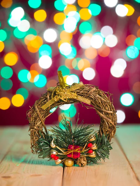 Decoraciones de Navidad y regalos con luces de fondo — Foto de Stock