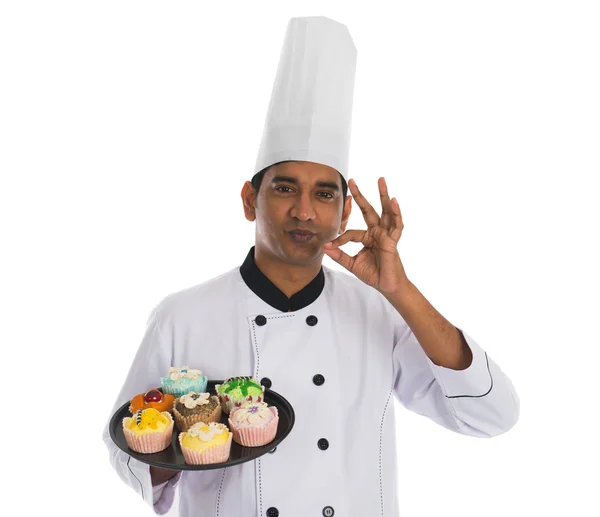 Indiase mannelijke chef-kok — Stockfoto