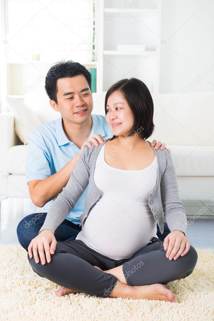 Asian pregnant with white baby