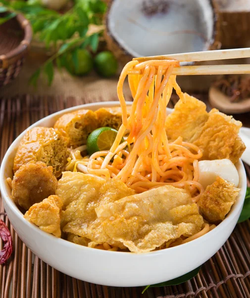 Singapore curry nudlar — Stockfoto