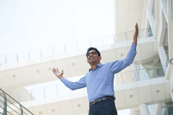 Indian businessman celebrating — Stock Photo, Image