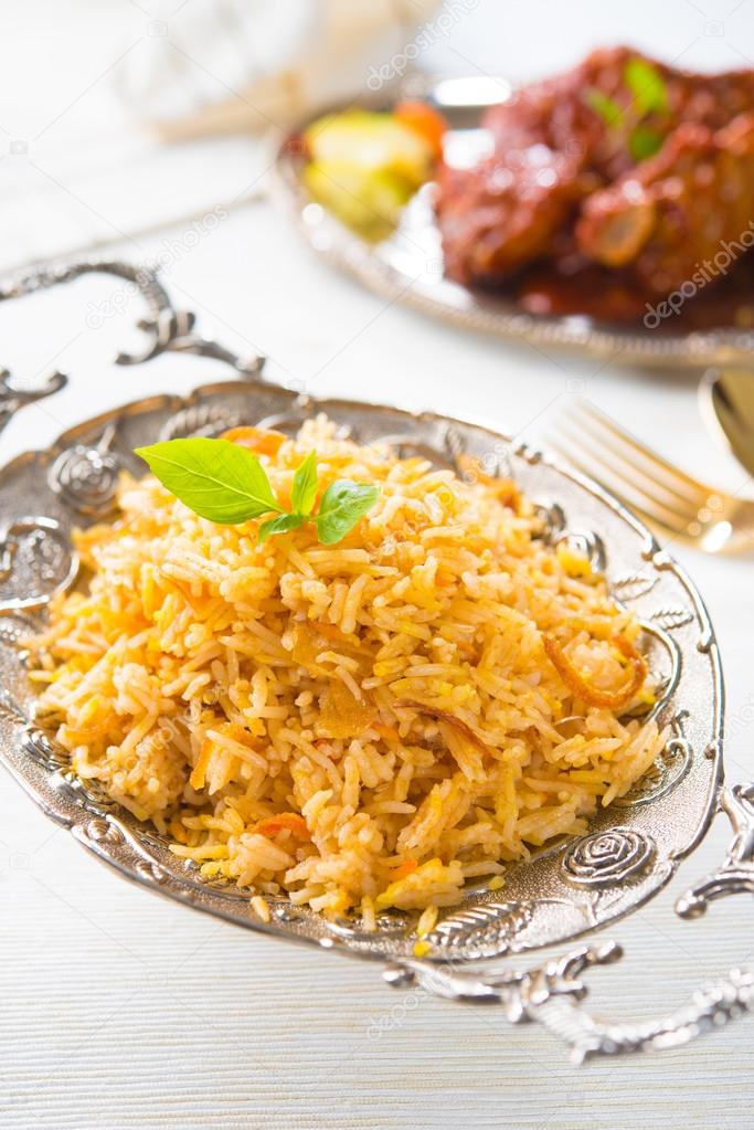 Biryani rice with chicken