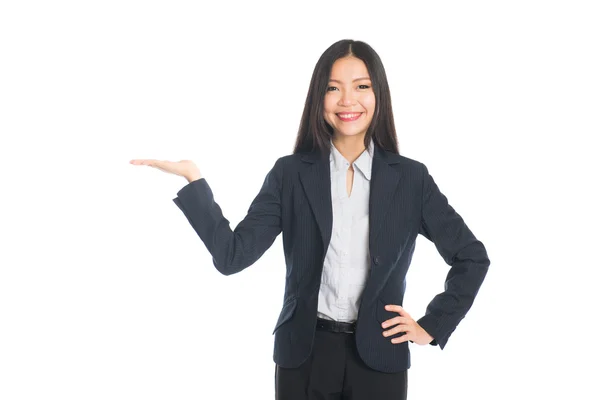 Chinese business woman with blank — Stock Photo, Image