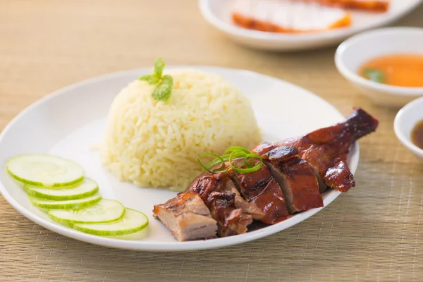 Arroz de pato Bbq — Fotografia de Stock