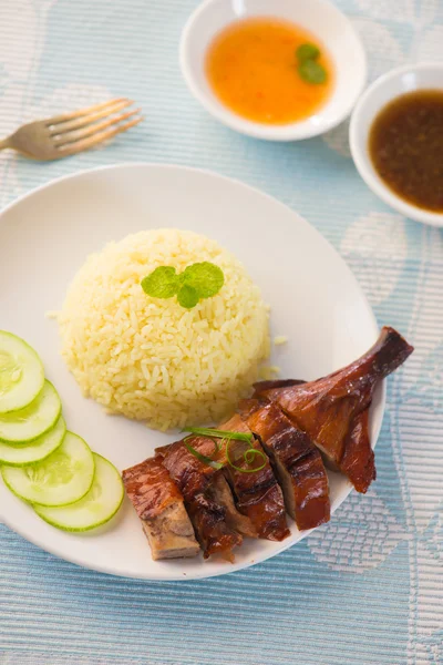 Bbq duck rice — Stock Photo, Image