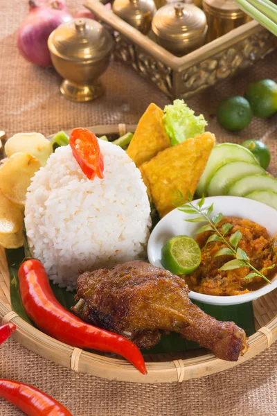 Słynne tradycyjne dania kuchni indonezyjskiej. — Zdjęcie stockowe