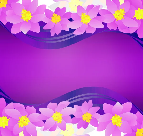 Pink flowers border on dark magenta background — Stok fotoğraf