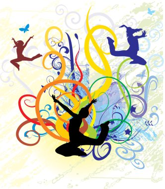 Kızlar dans ile arka plan