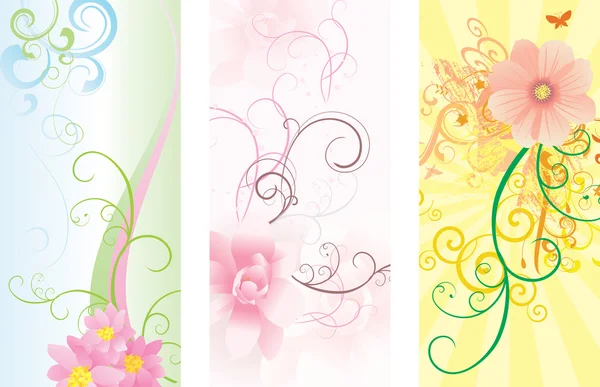 Vector set of floral different colors — Stok Vektör