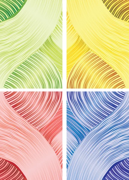 Abstrakt randig vågor bakgrund i olika färger — Stock vektor