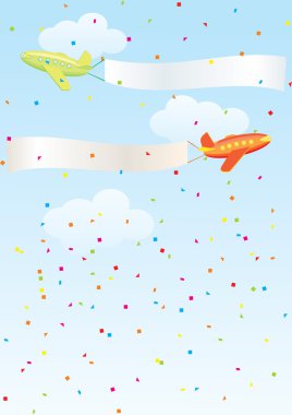 Airplanes banners clipart