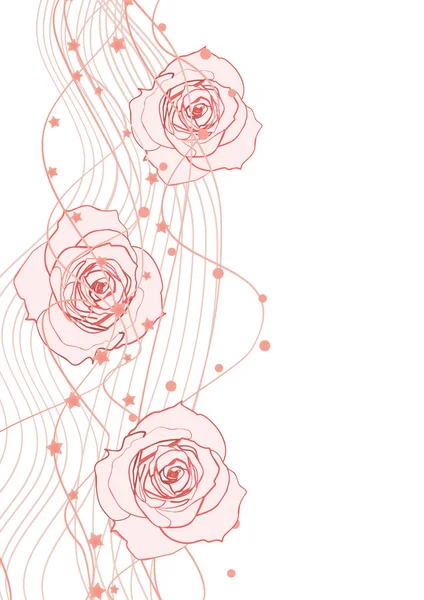 Illustration vectorielle rouge blanc de roses — Image vectorielle