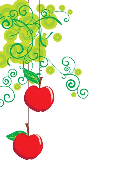 リンゴの華やかなベクトルの背景 — ストックベクタ
