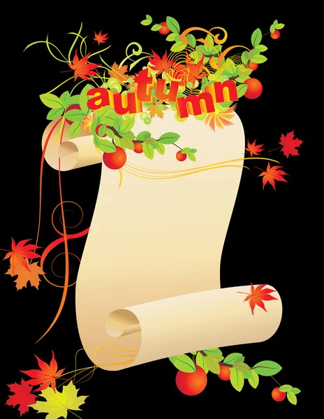 Autumn scroll — Stock Vector