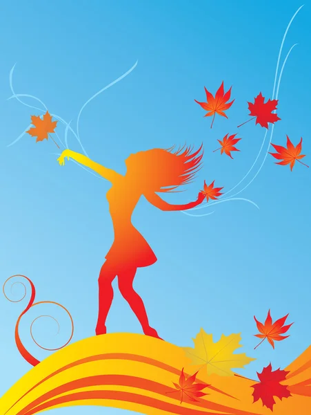 Autumn Fairy — Stock Vector