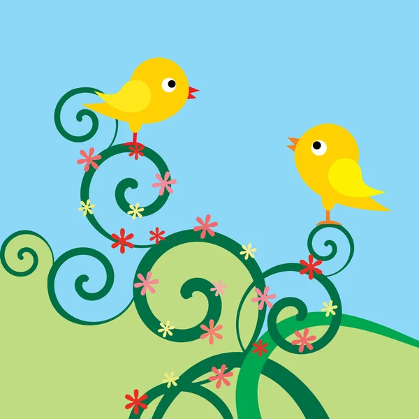 Весенние птицы — стоковый вектор