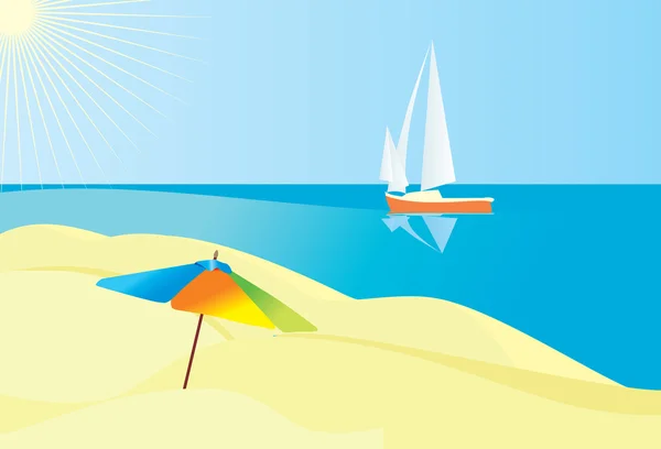 Sunny beach — Stock Vector