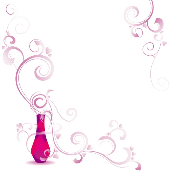 Botella roja aroma curvas — Archivo Imágenes Vectoriales