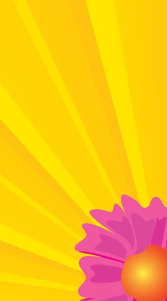 Fondo amarillo con flor — Vector de stock