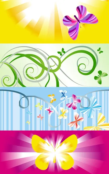 Vlinders banners — Stockvector