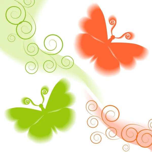 Papillons sur fond blanc — Image vectorielle
