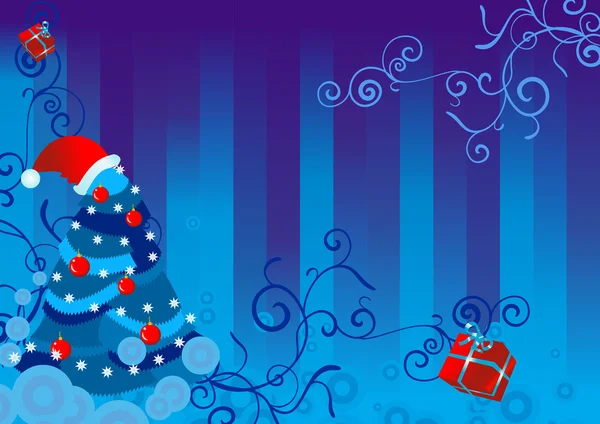 Fundo de Natal azul — Vetor de Stock