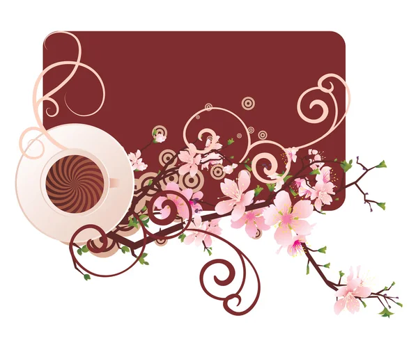 Koffie sakura — Stockvector