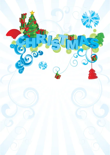 Vector christmas text ornamental picture — Stock Vector