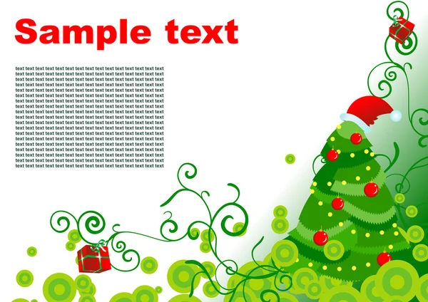 Tatil Noel ağacı kartı vektör — Stok Vektör