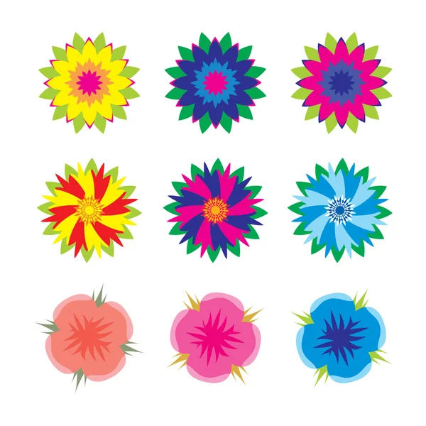 Diferentes flores vector conjunto — Vector de stock