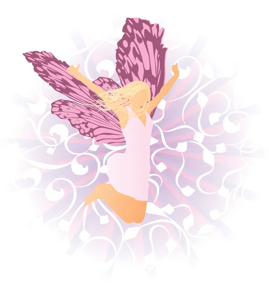 ピンクの妖精 — ストックベクタ