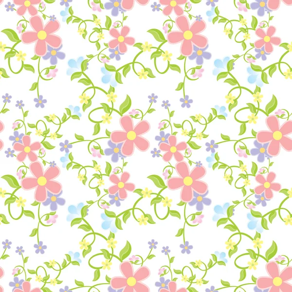 Vector color flores textura sin costura — Vector de stock