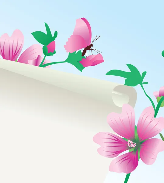 Pembe çiçek doğa resmi — Stok Vektör
