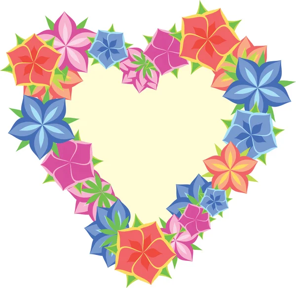 Corazón de flores — Vector de stock