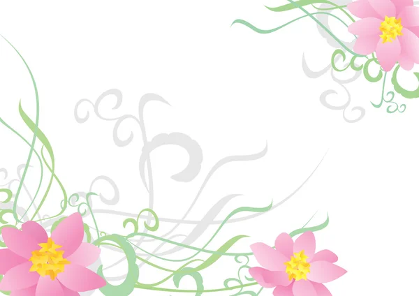 Roze bloemen curven — Stockvector