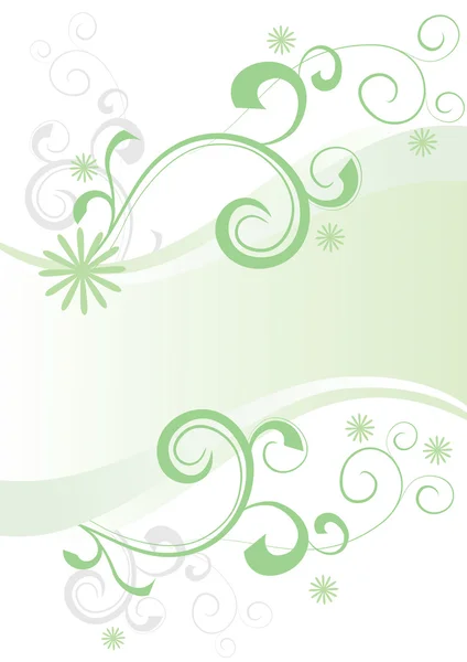 Vector verde en blanco imagen ornamentada — Vector de stock