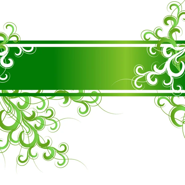 Vetor verde imagem ornamentada em branco — Vetor de Stock