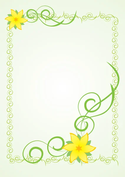 Bordure ornée de fleurs — Image vectorielle