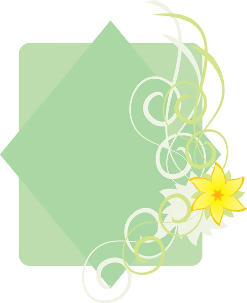 Groene vector frame met bloemen — Stockvector