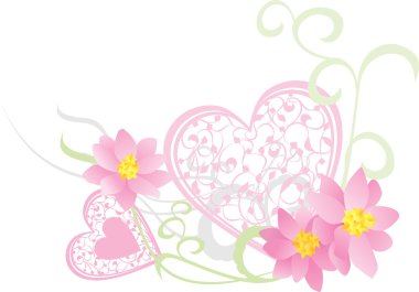 Çiçekli pembe kalp