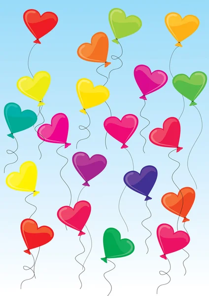 Μπαλόνια σε σχήμα καρδιάς — Διανυσματικό Αρχείο