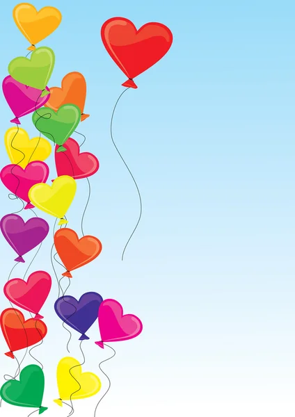 Μπαλόνια σε σχήμα καρδιάς — 图库矢量图片