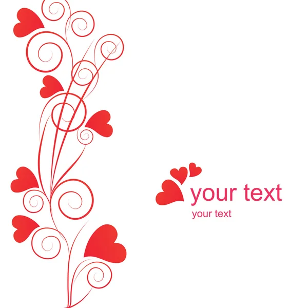 Valentine background with red hearts — Stock Vector