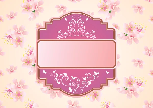 Invitación flores rosadas — Vector de stock