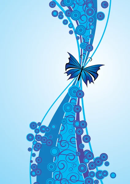 Blå fjäril — Stock vektor